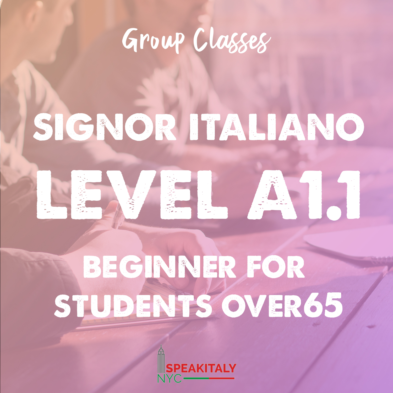 "Signor Italiano" Level A1.1 (Absolute Beginner) - Group course for students over 65